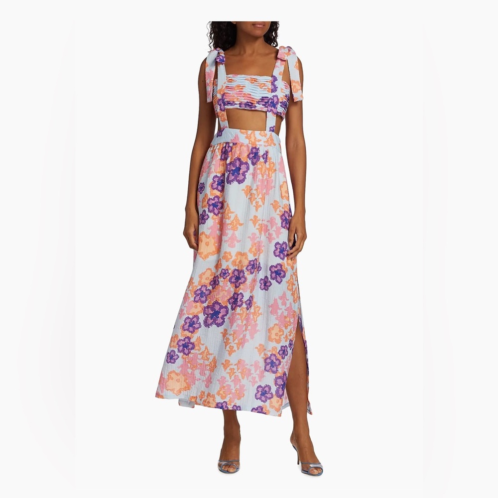 Cutout floral maxi dress